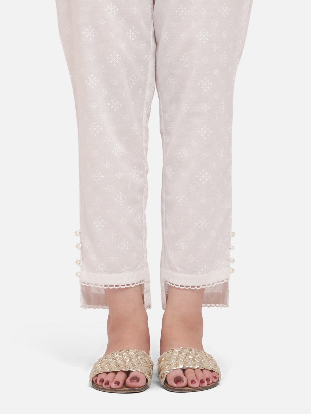 Edenrobe - Women's White Trouser - EWBE21-76291