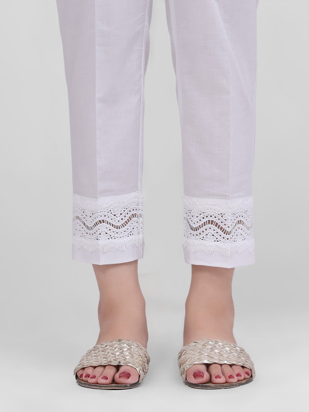 Edenrobe - Women's White Trouser - EWBP21-76300