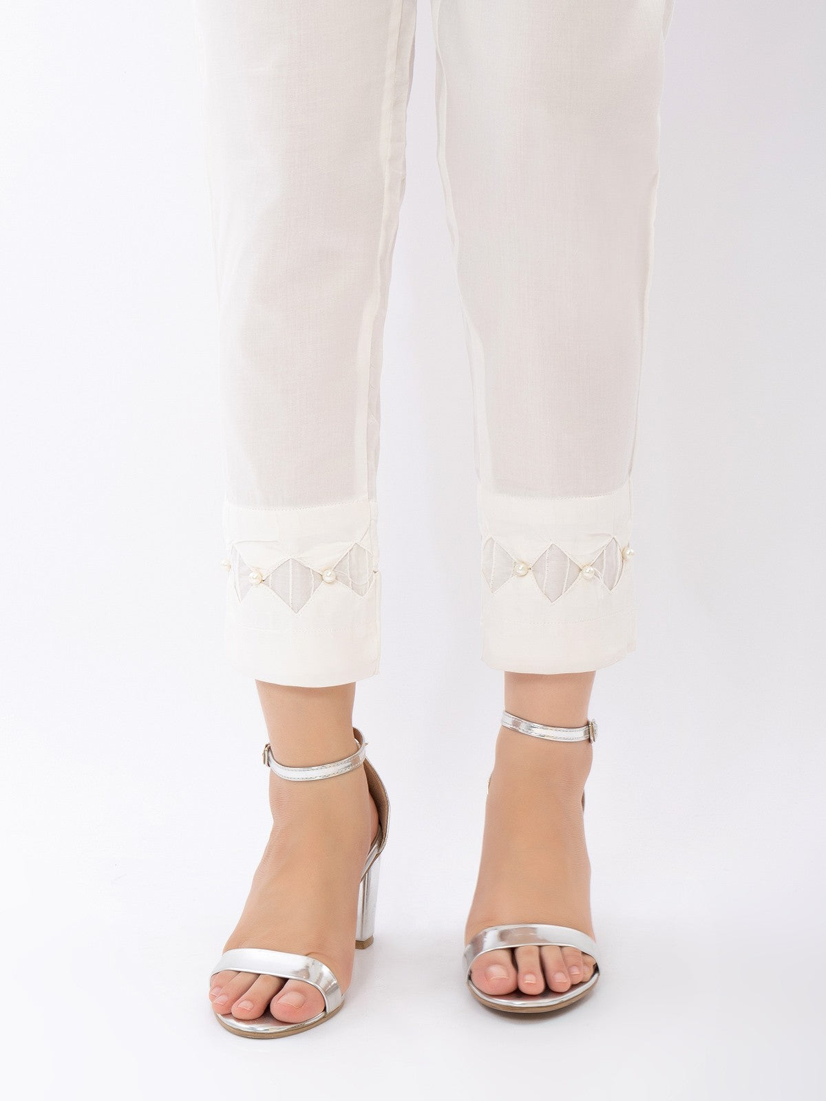 Edenrobe - Women's Off White Trouser - EWBP21-76304