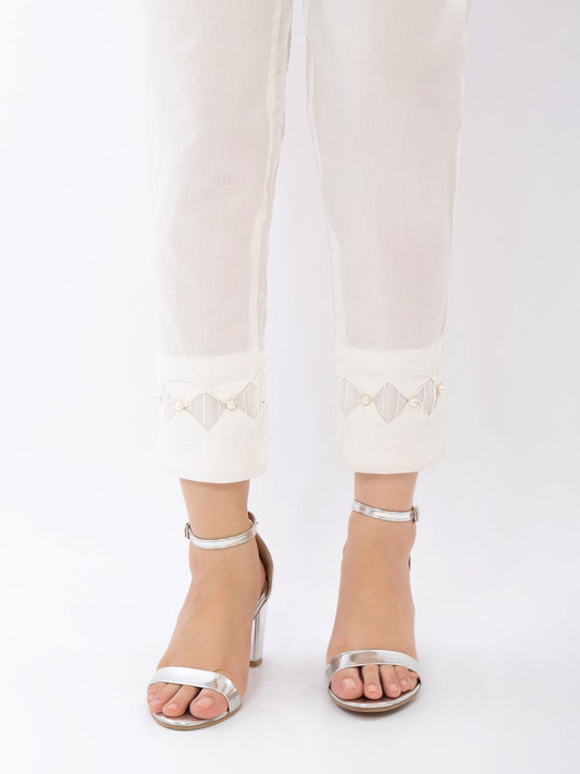 Edenrobe - Women's Off White Trouser - EWBP21-76304