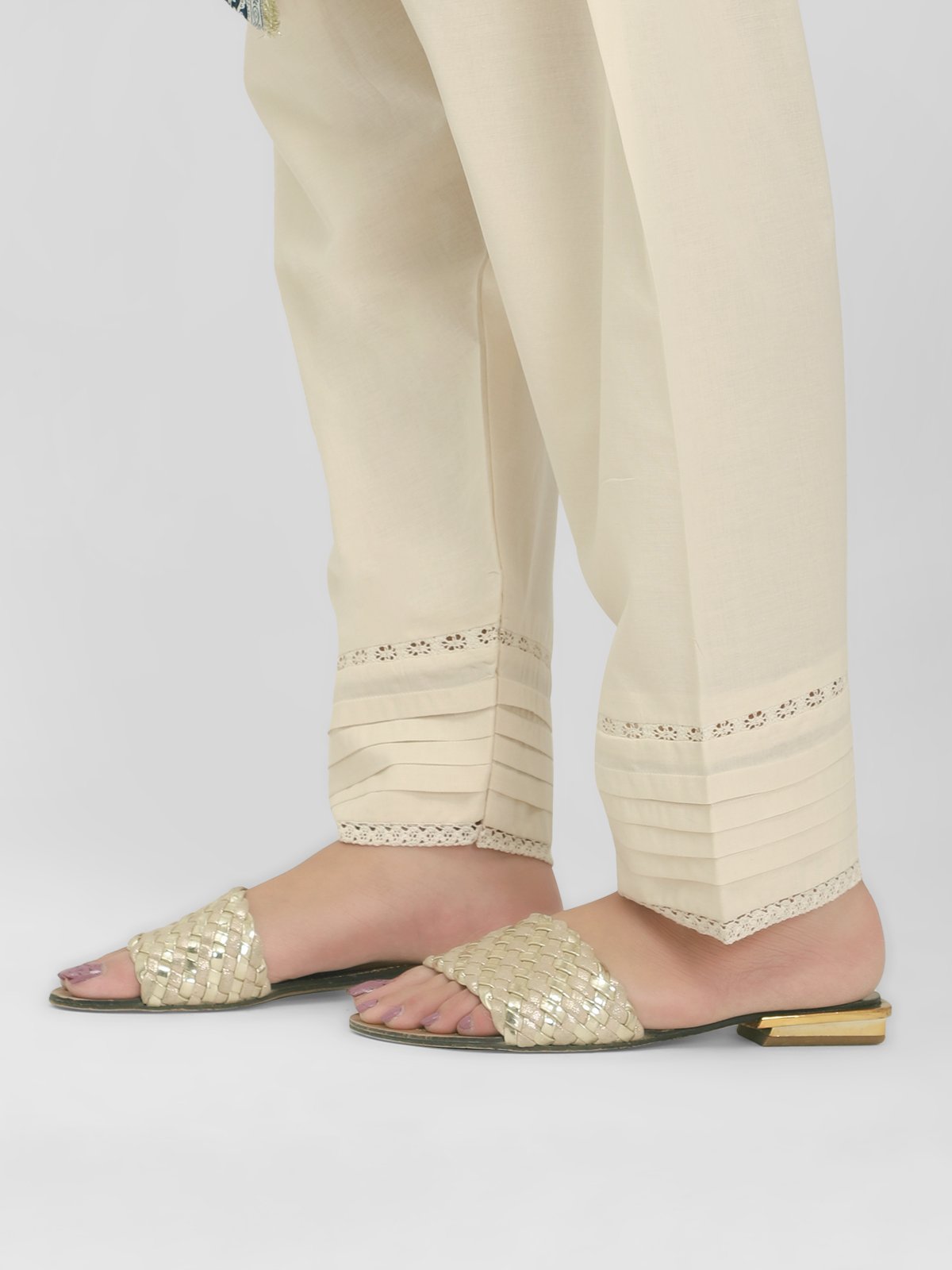 Edenrobe - Women's Cream Trouser - EWBP21-76312