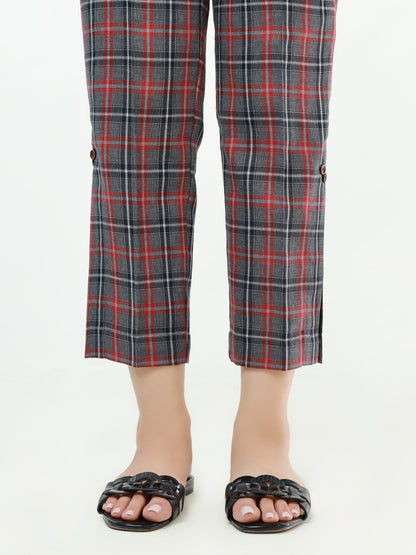 Edenrobe - Women's Grey & Maroon Trouser - EWBP21-76340