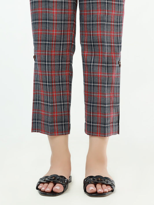 Edenrobe - Women's Grey & Maroon Trouser - EWBP21-76340