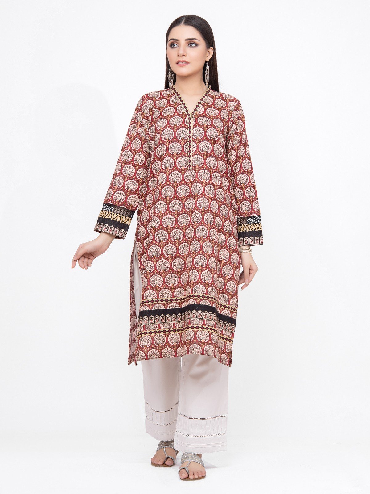 Edenrobe - Pret 1Pc Printed Khaddar Shirt - EWTKA21-67859