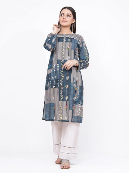 Edenrobe - Pret 1Pc Printed Teal Shirt - EWTKA21-67861