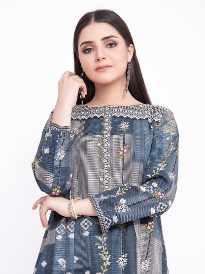 Edenrobe - Pret 1Pc Printed Teal Shirt - EWTKA21-67861