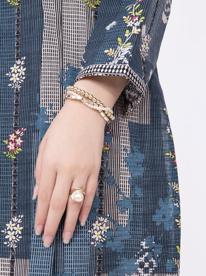 Edenrobe - Pret 1Pc Printed Teal Shirt - EWTKA21-67861