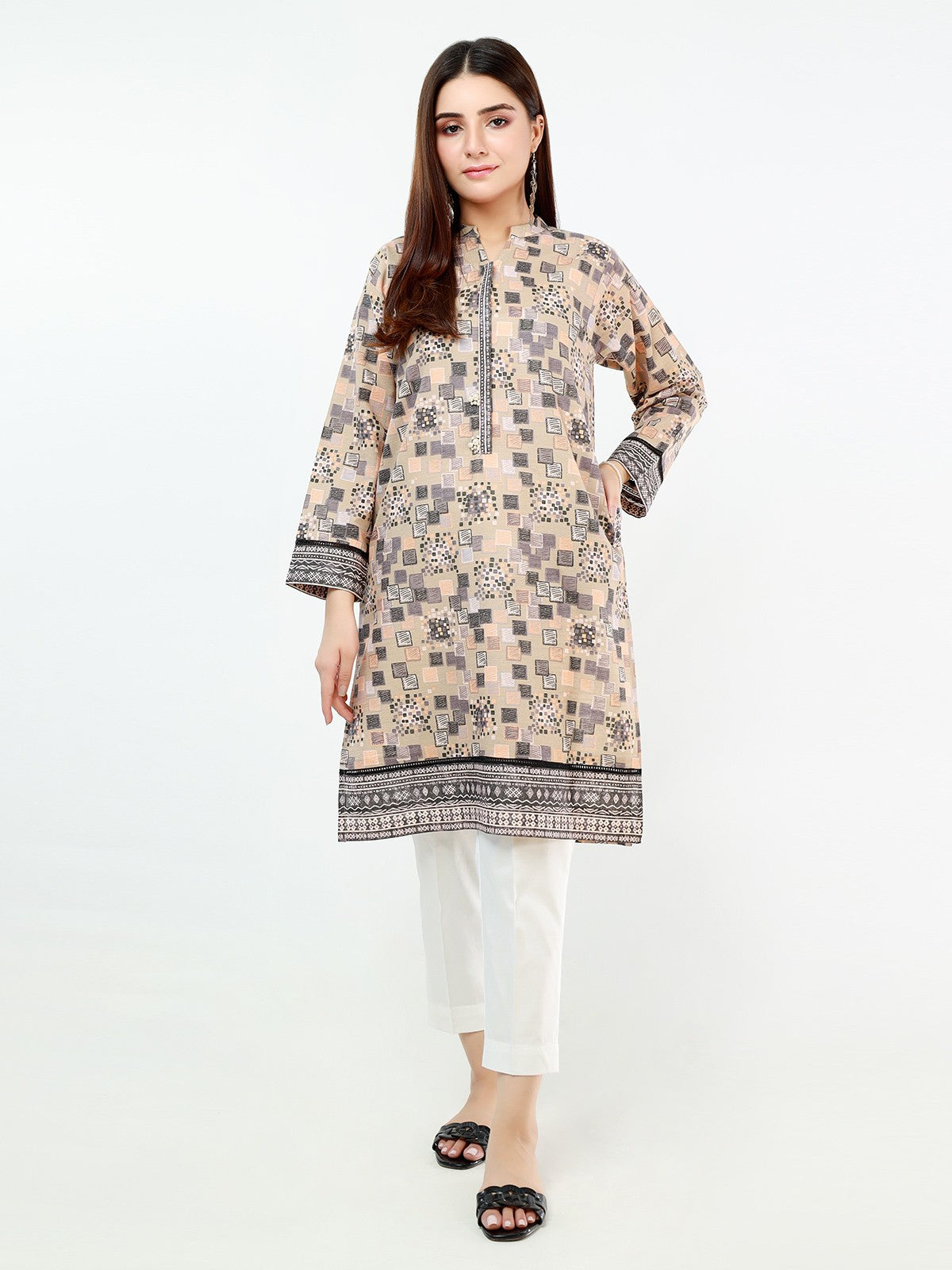 Edenrobe - Pret 1Pc Printed Cambric Shirt - EWTKA21-67862