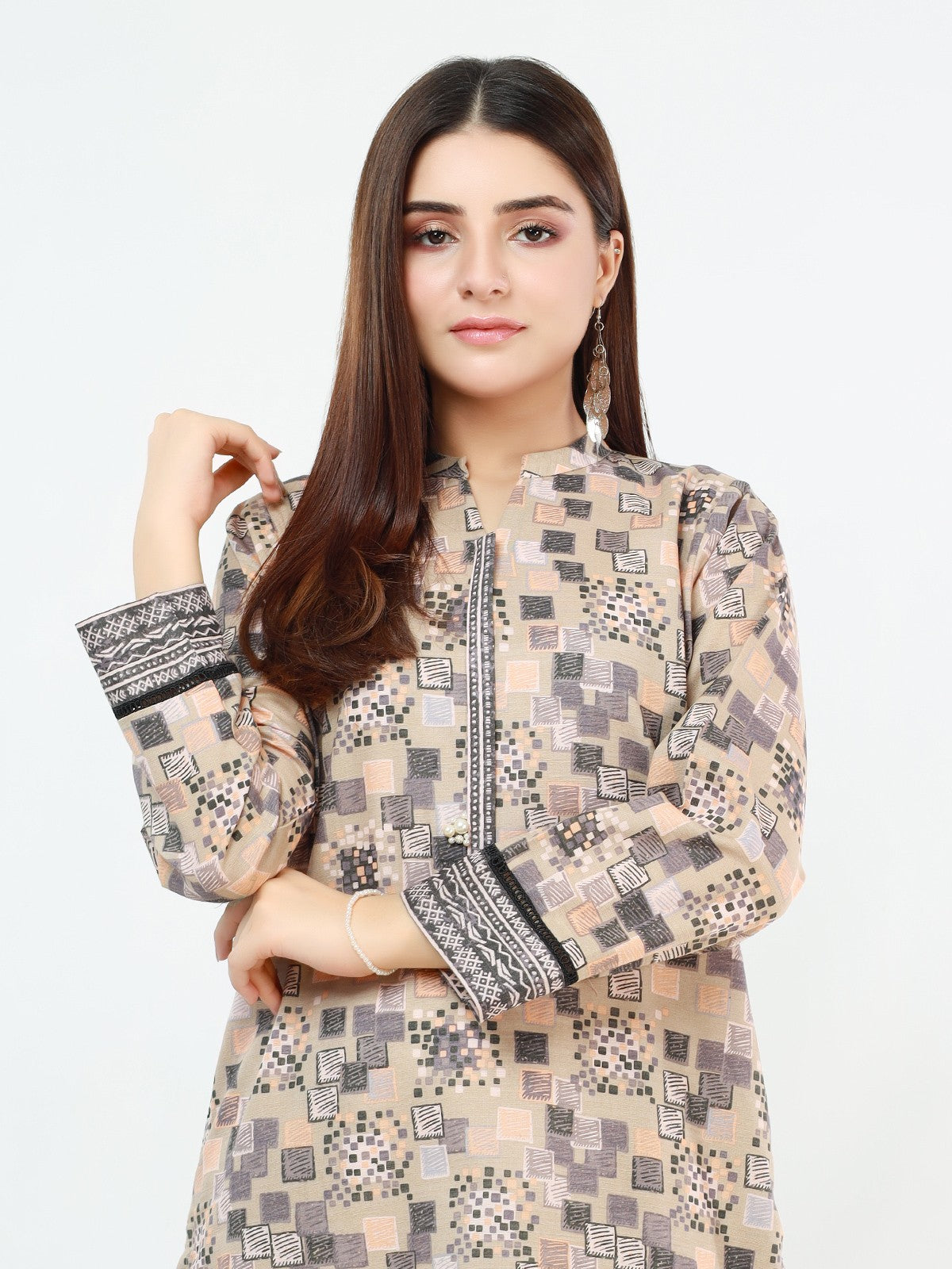 Edenrobe - Pret 1Pc Printed Cambric Shirt - EWTKA21-67862