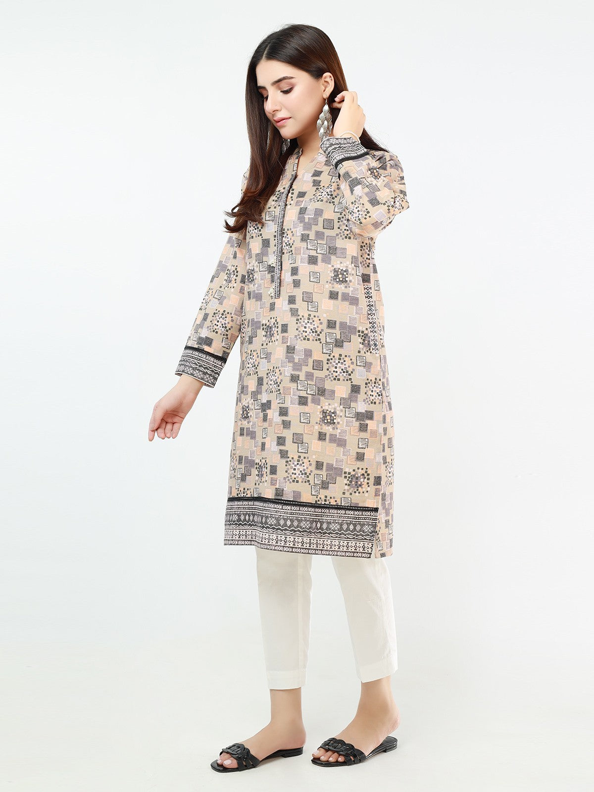 Edenrobe - Pret 1Pc Printed Cambric Shirt - EWTKA21-67862