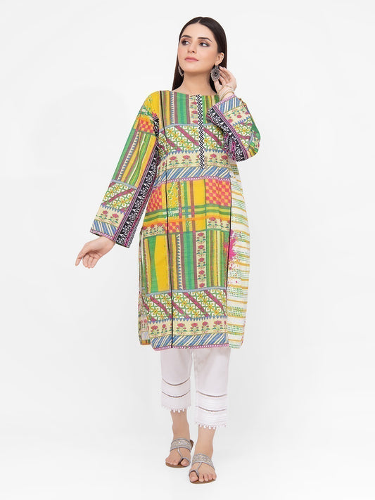 Edenrobe - Pret 1Pc Printed Khaddar Shirt - EWTKA21-67863