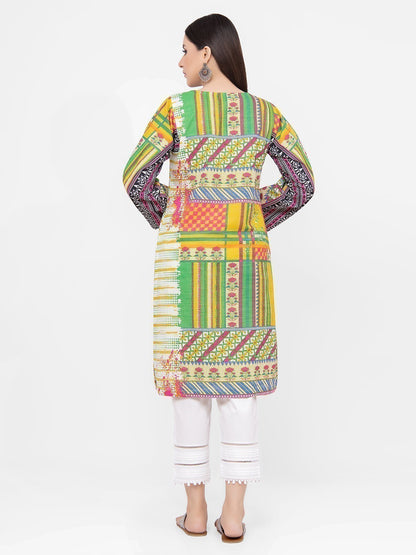 Edenrobe - Pret 1Pc Printed Khaddar Shirt - EWTKA21-67863