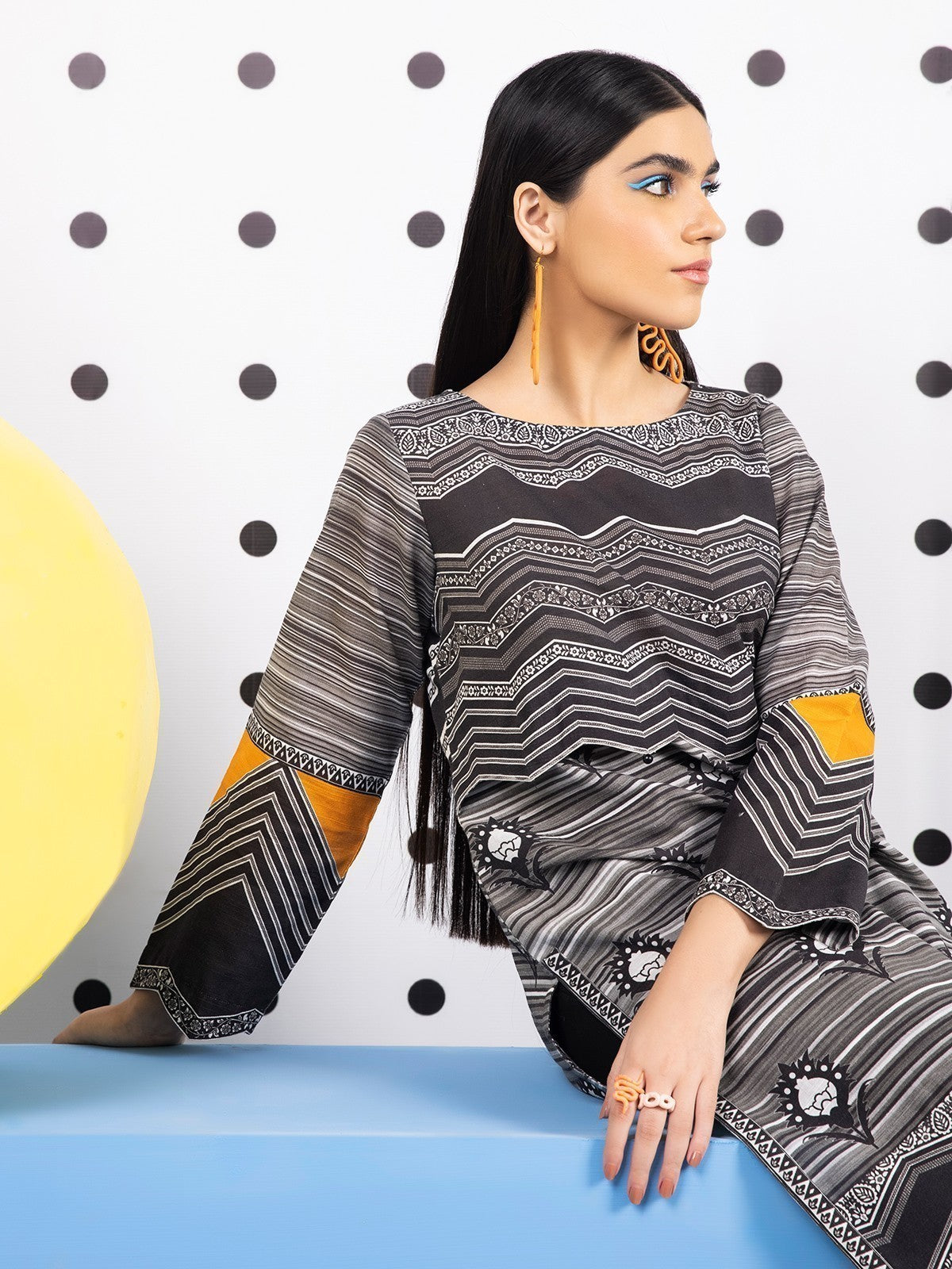 Edenrobe - Pret 1Pc Printed Khaddar Shirt - EWTKA21-67867