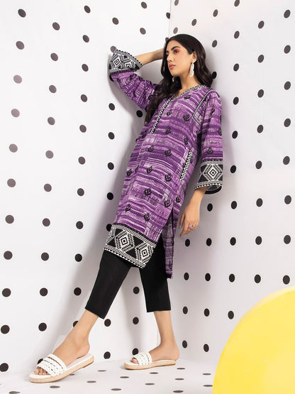 Edenrobe - Pret 1Pc Printed Khaddar Shirt - EWTKA21-67868
