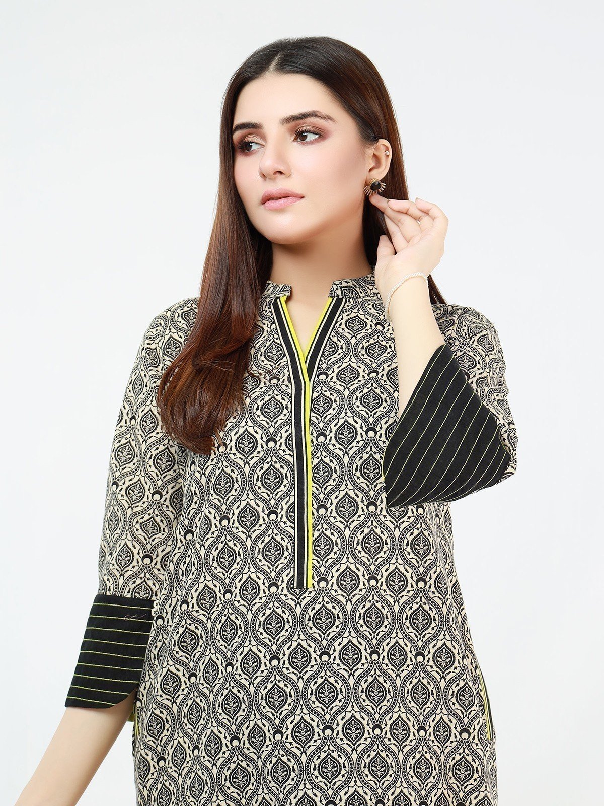 Edenrobe - Pret 1Pc Printed Khaddar Shirt - EWTKA21-67869