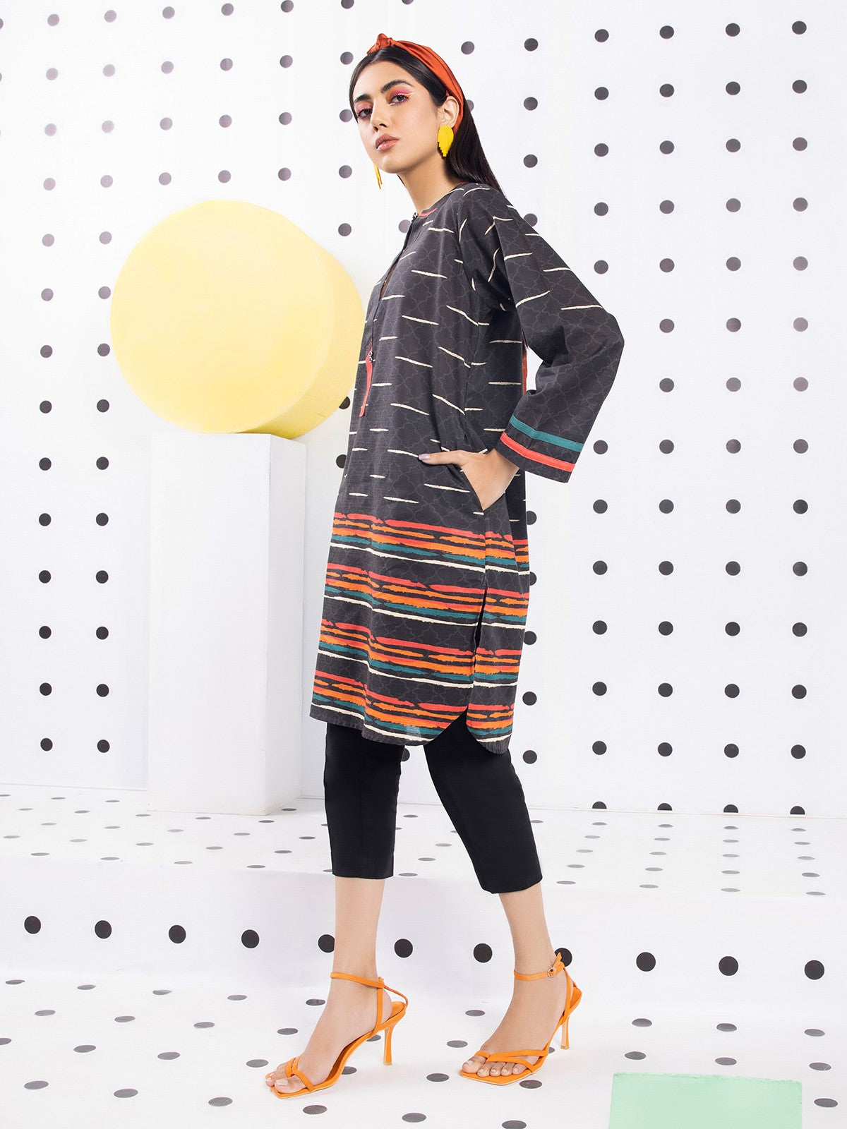 Edenrobe - Pret 1Pc Printed Khaddar Shirt - EWTKA21-67872