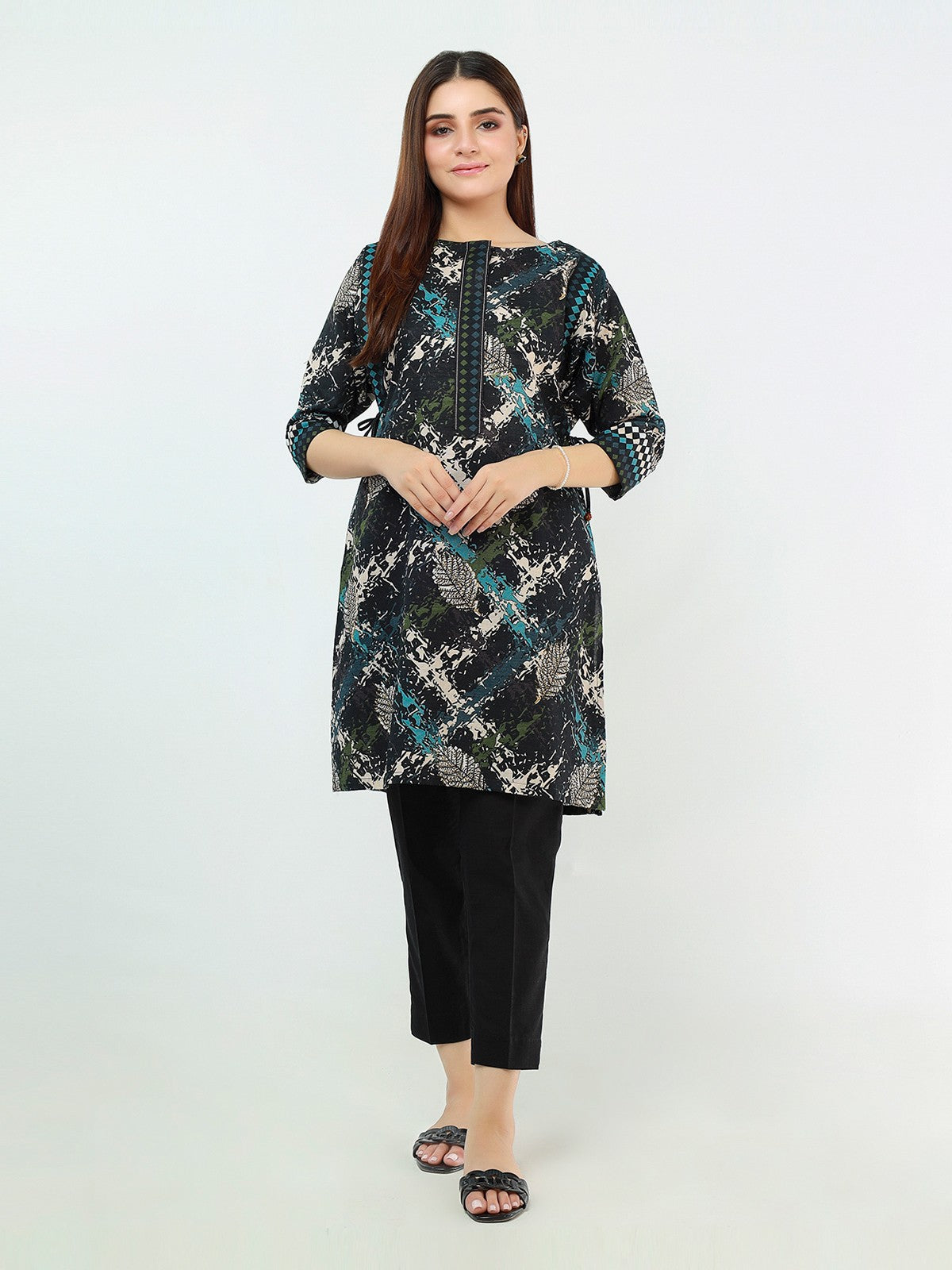 Edenrobe - Pret 1Pc Printed Khaddar Shirt - EWTKA21-67976