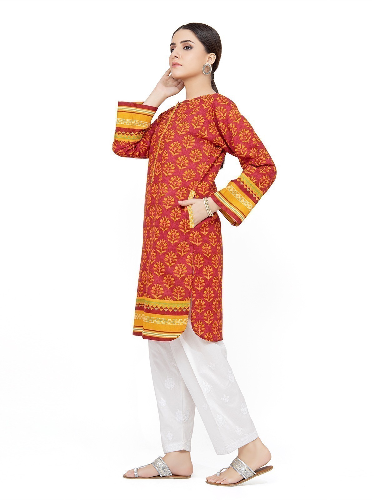 Edenrobe - Pret 1Pc Printed Khaddar Shirt - EWTKP21-67778