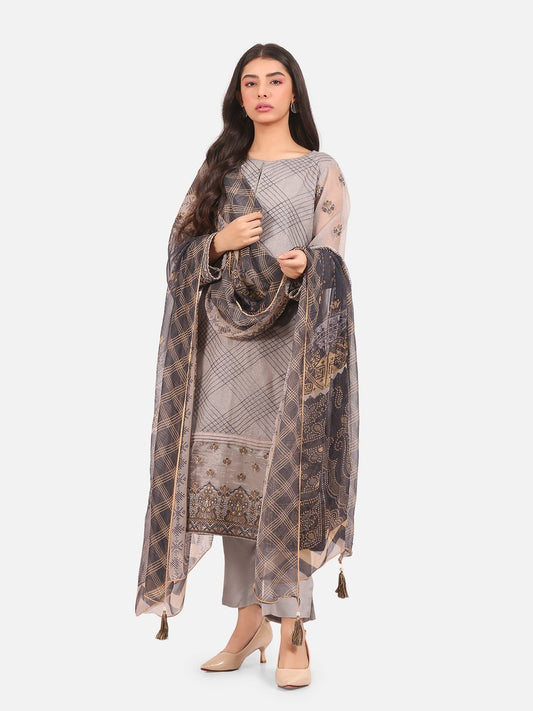 Edenrobe - Pret 3Pc Embroidered Cotton Suit - EWTKE21-67200 (3-PCS)