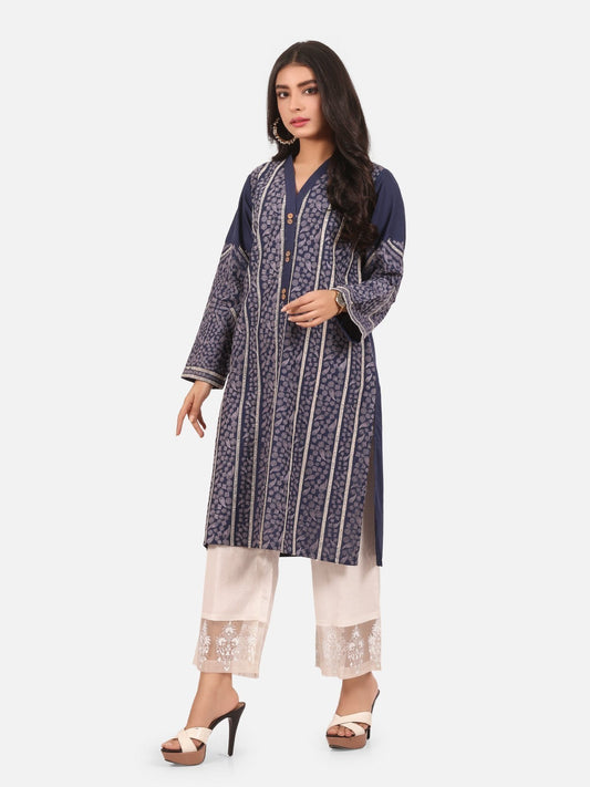 Edenrobe - Pret 1Pc Embroidered Cotton Shirt - EWTKE21-67240