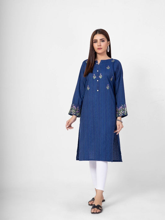 Edenrobe - Pret 1Pc Embroidered Jacquard Shirt - EWTKE21-67241