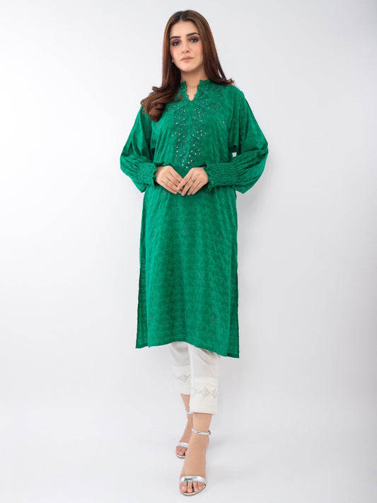 Edenrobe - Pret 1Pc Embroidered Jacquard Shirt - EWTKE21-67310