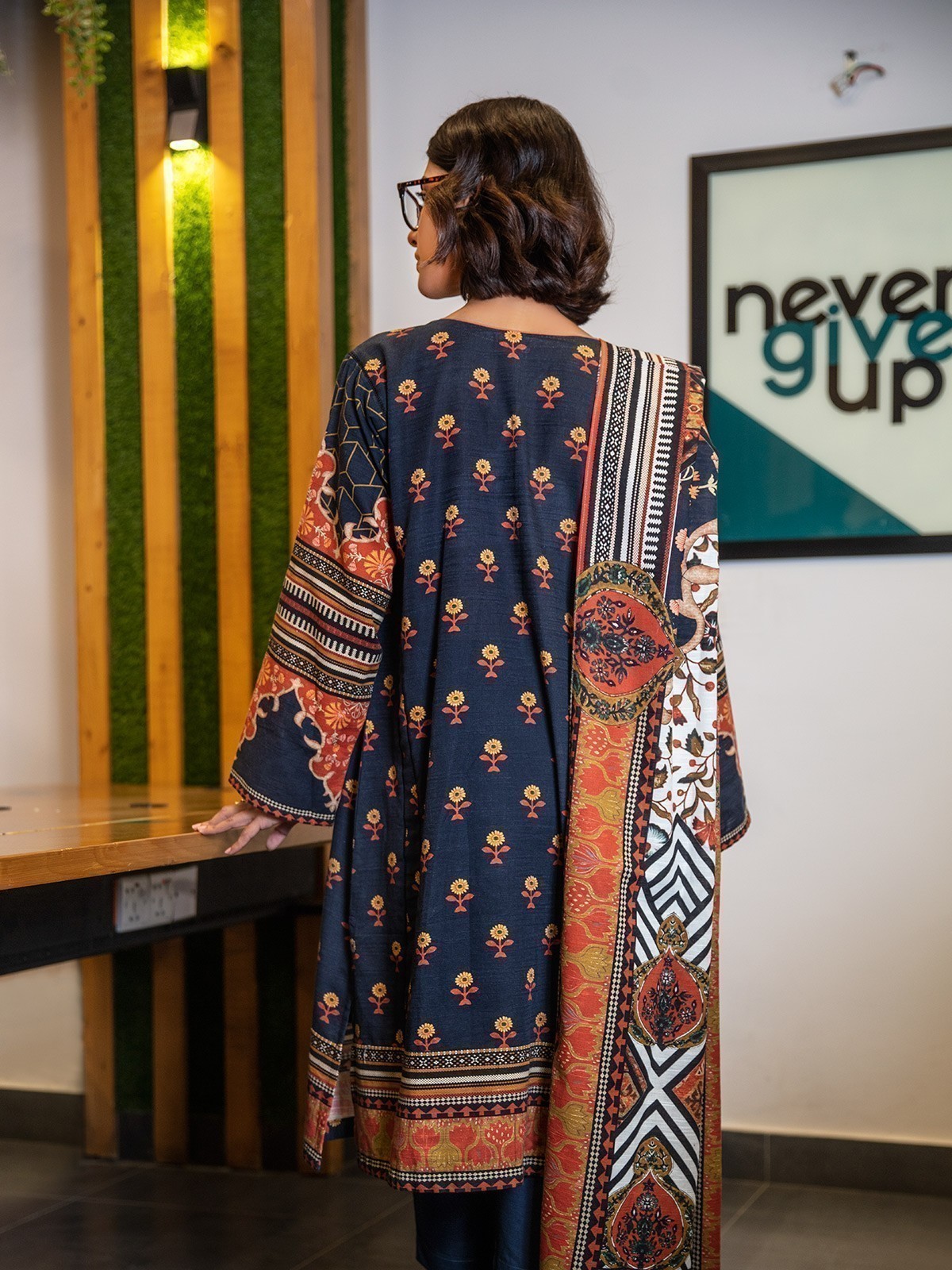 Edenrobe - Pret 3Pc Embroidered Khaddar Suit - EWTKE21-67337 (3-PCS)