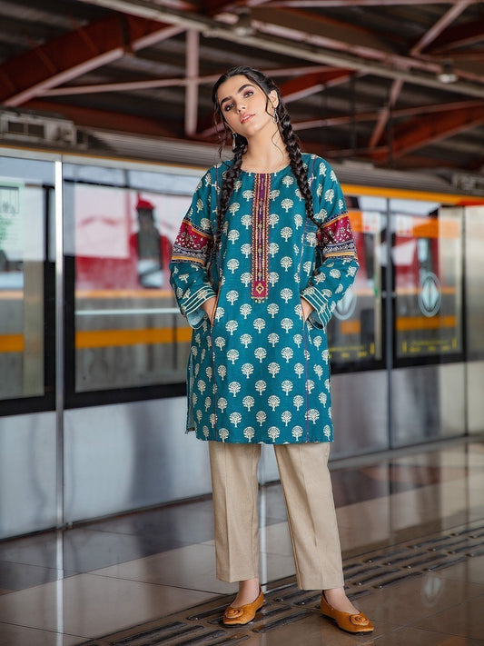 Edenrobe - Pret 2Pc Embroidered Khaddar Shirt Trouser - EWTKE21-67362 (2-PCS)