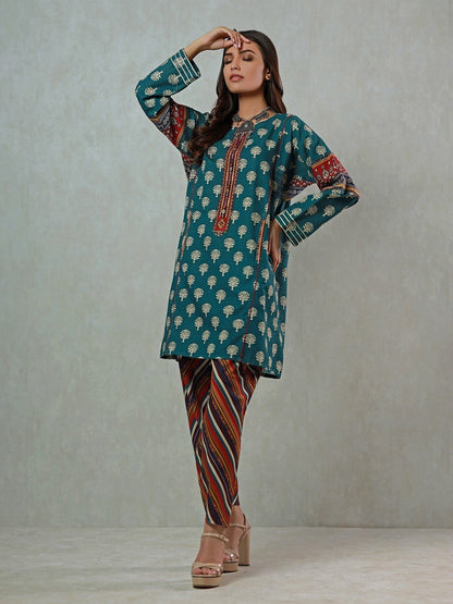 Edenrobe - Pret 2Pc Embroidered Khaddar Shirt Trouser - EWTKE21-67362 (2-PCS)