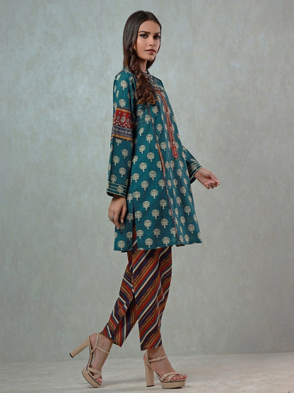 Edenrobe - Pret 2Pc Embroidered Khaddar Shirt Trouser - EWTKE21-67362 (2-PCS)