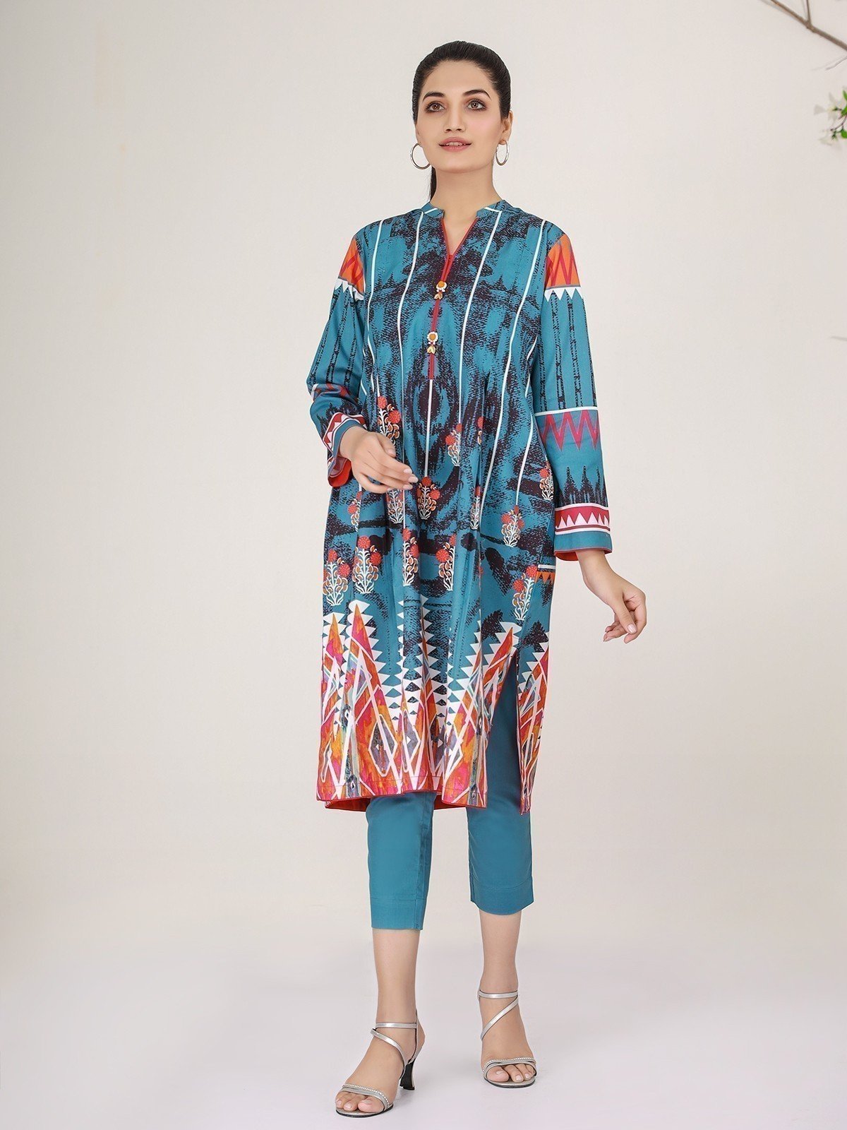 Edenrobe - Pret 2Pc Embroidered Cotton Shirt Trouser - EWTKE21-67366 (2-PCS)