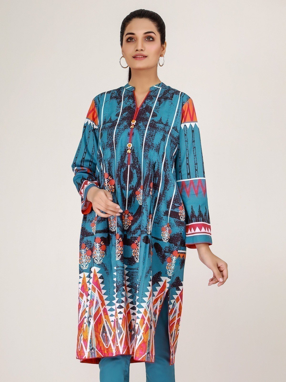 Edenrobe - Pret 2Pc Embroidered Cotton Shirt Trouser - EWTKE21-67366 (2-PCS)