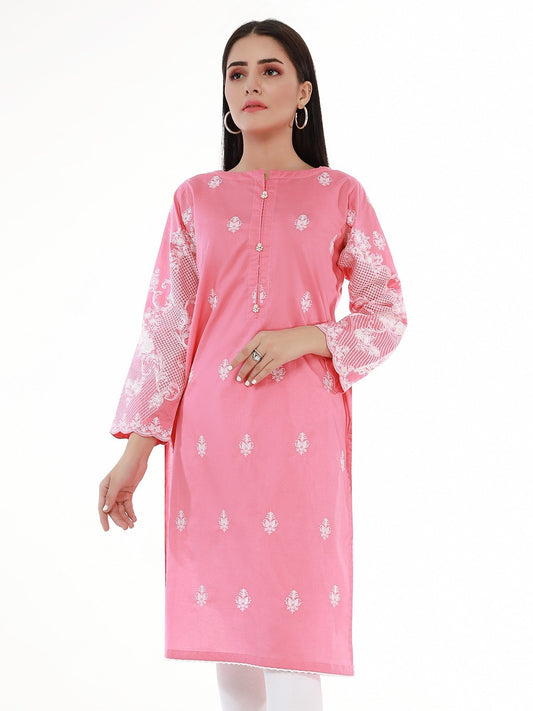 Edenrobe - Pret 1Pc Embroidered Cotton Shirt - EWTKE21-67375