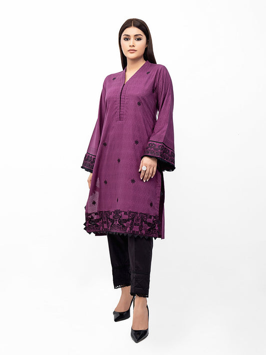 Edenrobe - Pret 1Pc Embroidered Jacquard Shirt - EWTKE21-67383