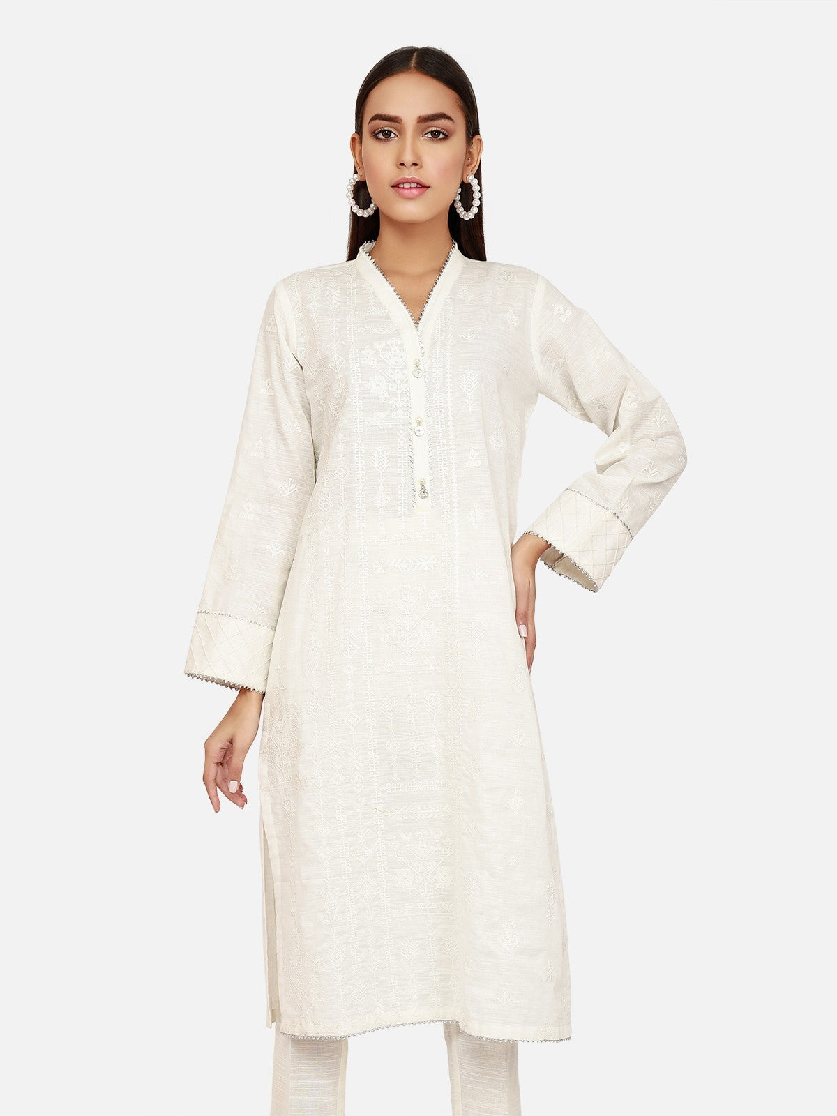 Edenrobe - Pret 1Pc Embroidered Khaddar Shirt - EWTKE21-67392
