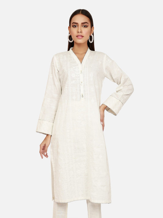 Edenrobe - Pret 1Pc Embroidered Khaddar Shirt - EWTKE21-67392