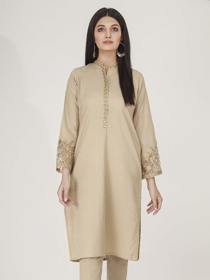 Edenrobe - Pret 2Pc Embroidered Jacquard Shirt Trouser - EWTKE21-67402 (2-PCS)