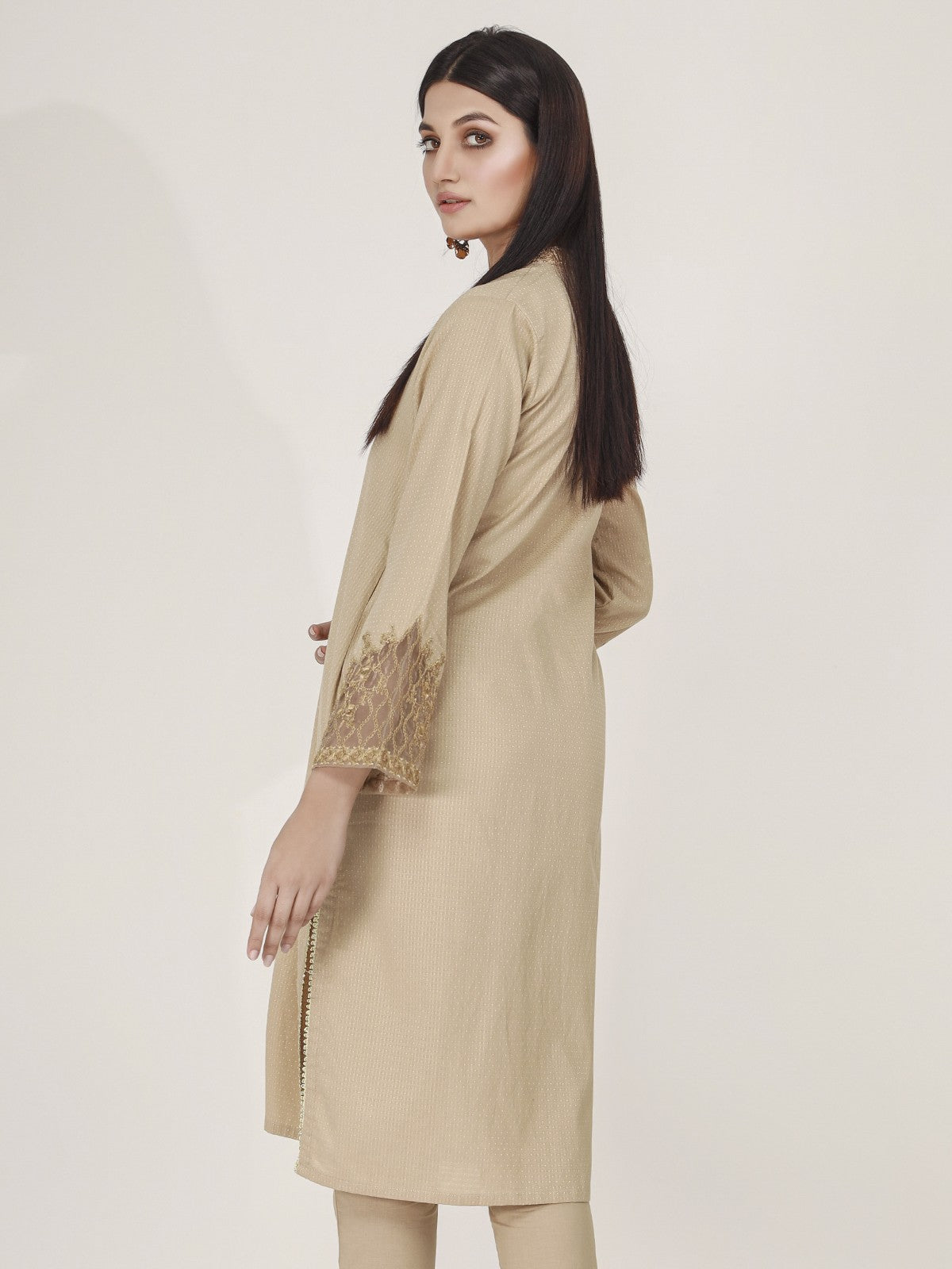 Edenrobe - Pret 2Pc Embroidered Jacquard Shirt Trouser - EWTKE21-67402 (2-PCS)