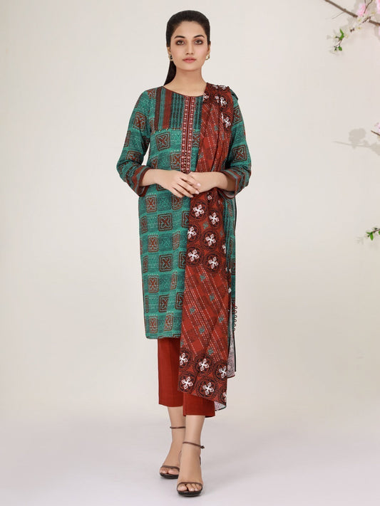 Edenrobe - Pret 3Pc Embroidered Lawn Suit - EWTKE21-67419 (3-PCS)