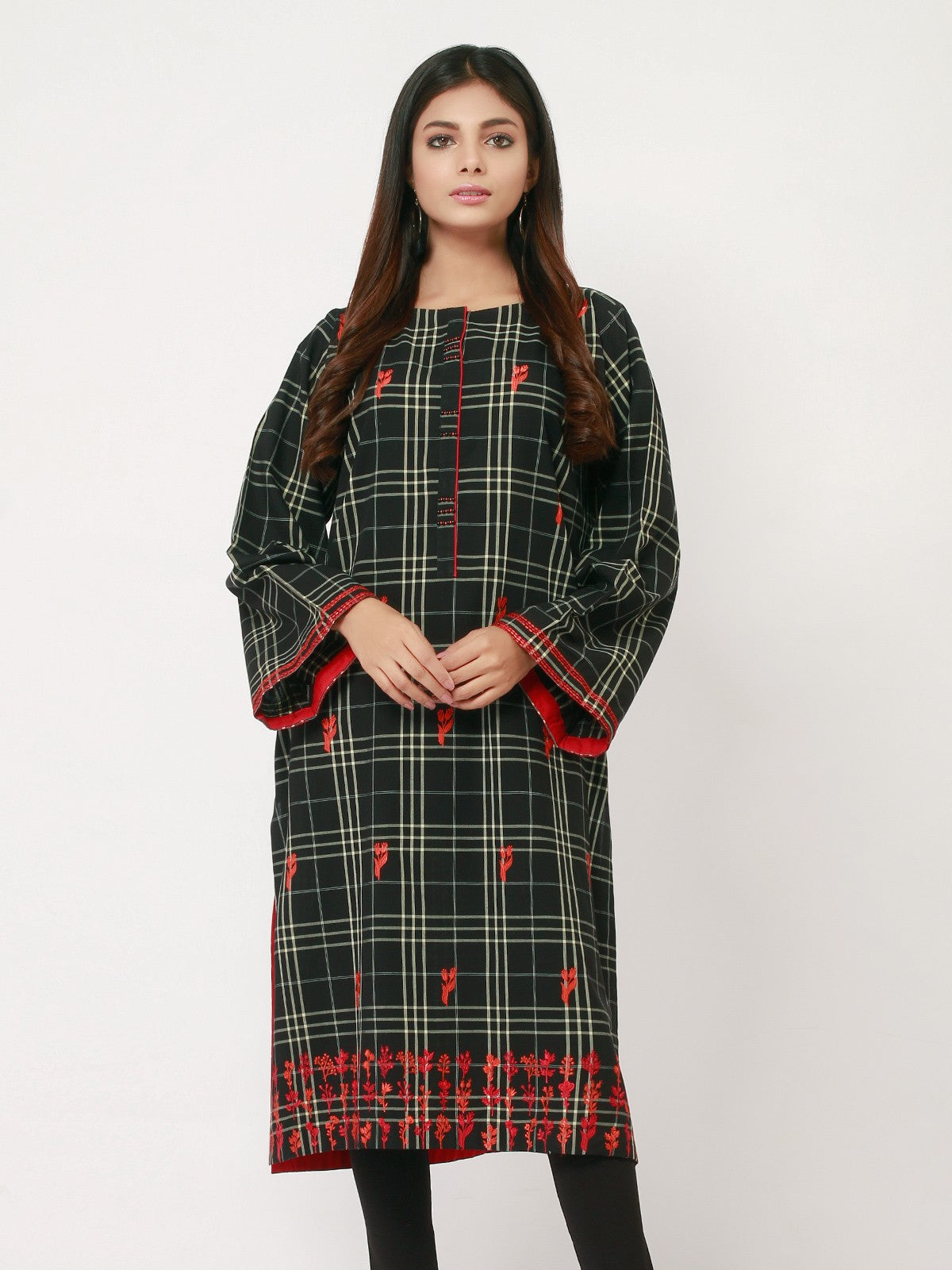 Edenrobe - Pret 1Pc Embroidered Yarn Dyed Shirt - EWTKE21-67420