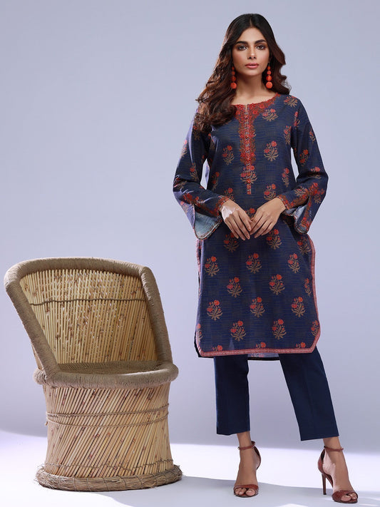 Edenrobe - Pret 1Pc Embroidered Khaddar Shirt - EWTKE21-67425