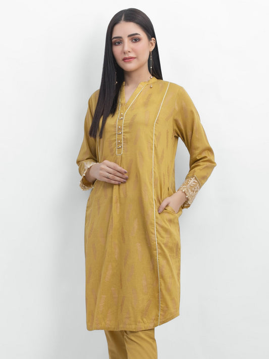 Edenrobe - Pret 2Pc Embroidered Jacquard Shirt Trouser - EWTKE21-67429 (2-PCS)