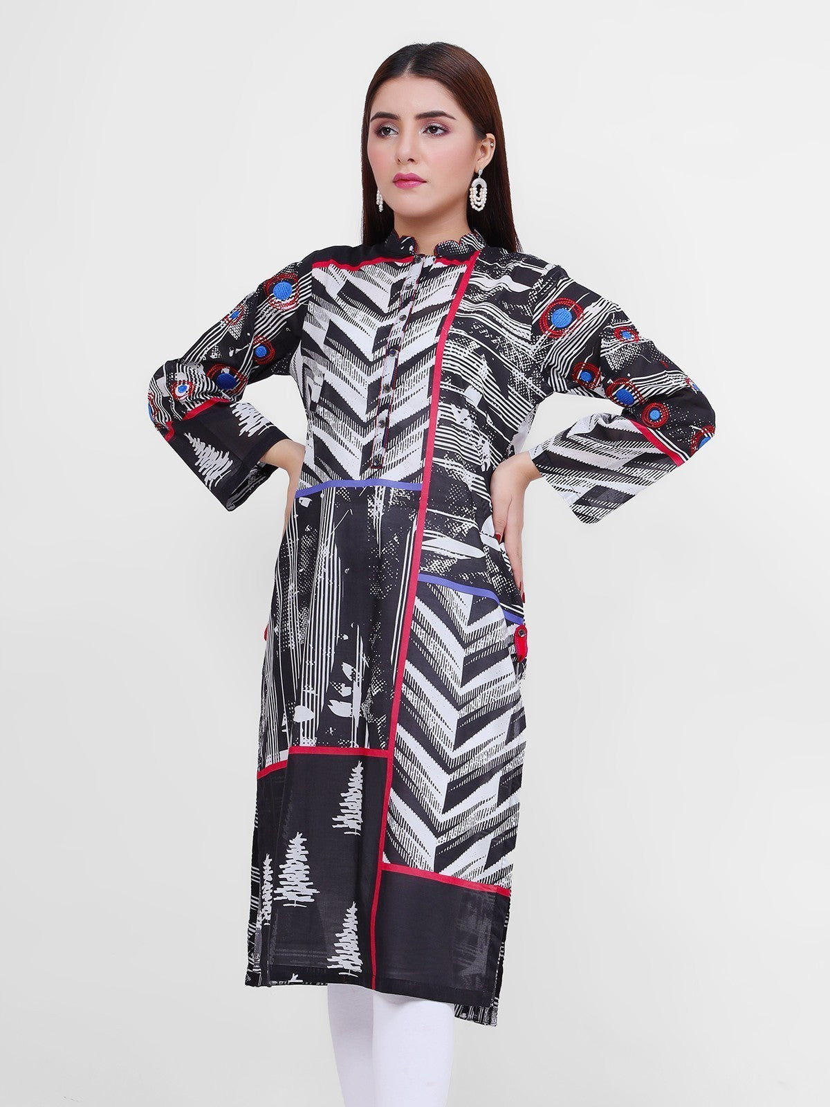 Edenrobe - Pret 1Pc Embroidered Lawn Shirt - EWTKE21-67433