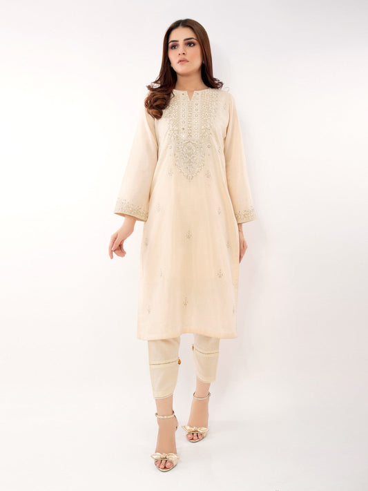 Edenrobe - Pret 1Pc Embroidered Cotton Shirt - EWTKE21-67436