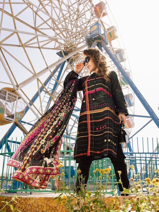 Edenrobe - Pret 2Pc Embroidered Lawn Shirt Dupatta - EWTKE21-67456 (2PC-D)