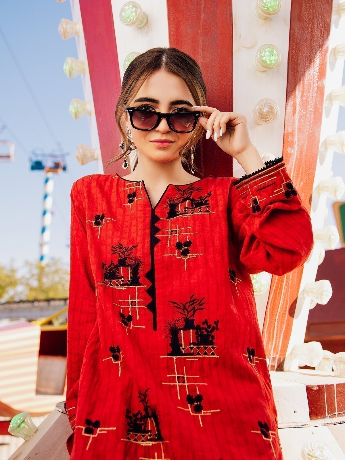 Edenrobe - Pret 1Pc Embroidered Jacquard Shirt - EWTKE21-67459