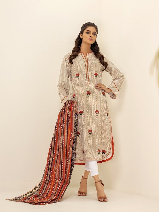 Edenrobe - Pret 2Pc Embroidered Lawn Shirt Dupatta - EWTKE21-67471 (2PC-D)