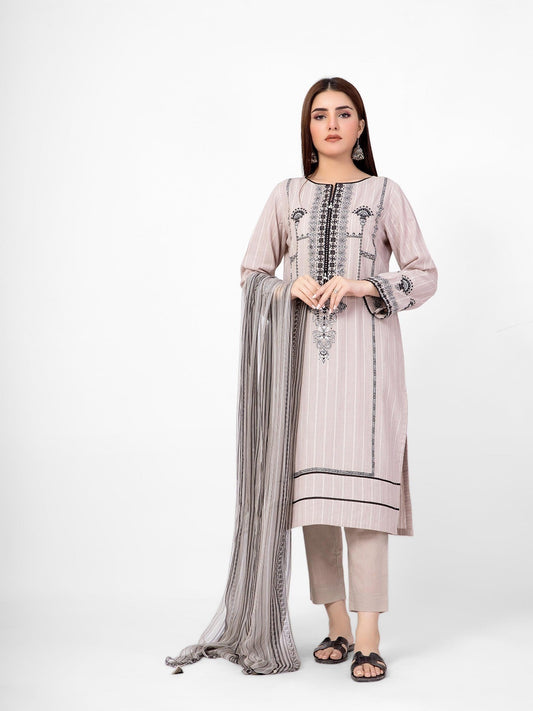 Edenrobe - Pret 3Pc Embroidered Chiffon Suit - EWTKE21-67477 (3-PCS)