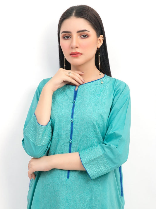 Edenrobe - Pret 1Pc Embroidered Cotton Shirt - EWTKE21-67483