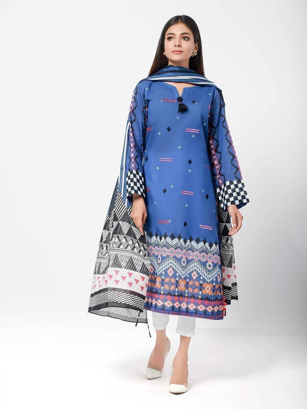 Edenrobe - Pret 2Pc Embroidered Lawn Shirt Dupatta - EWTKE21-67490 (2PC-D)